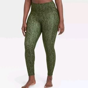 All in Motion Olive Green Snake Print Leggings